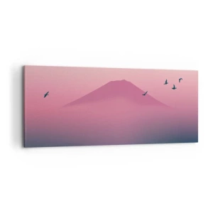 Bild auf Leinwand - Leinwandbild - Wanderer über den Wolken - 100x40 cm