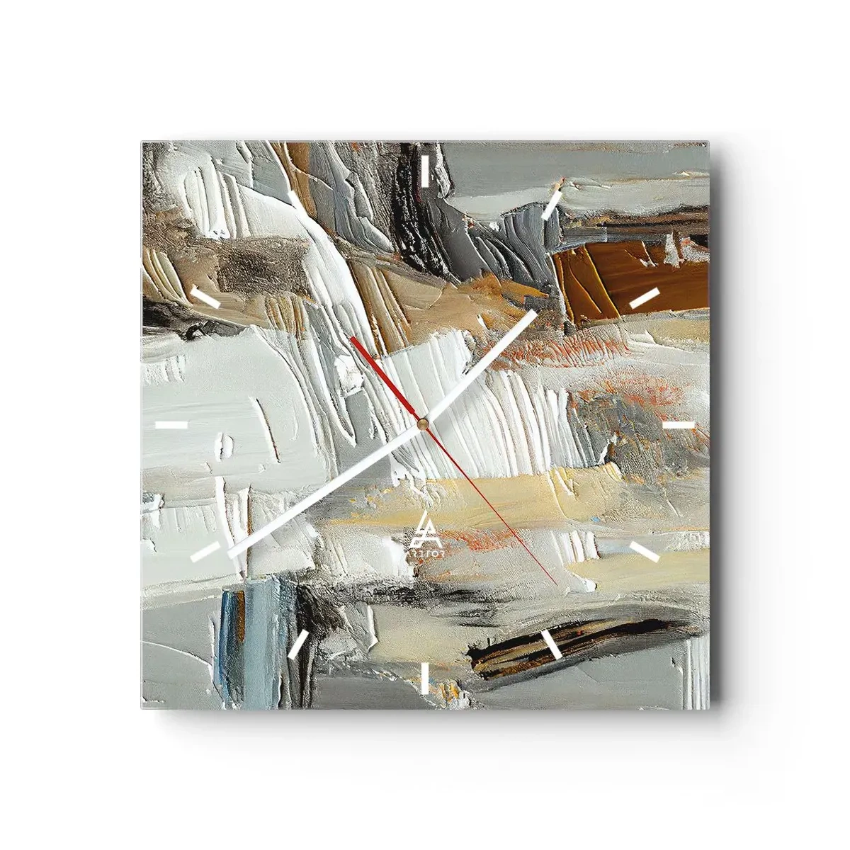 Wanduhr - Glasuhr - Bunte Schichten - 40x40 cm