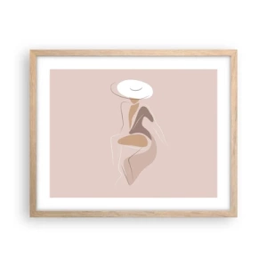 Poster in einem Rahmen aus heller Eiche - Eine Dame sein - 50x40 cm