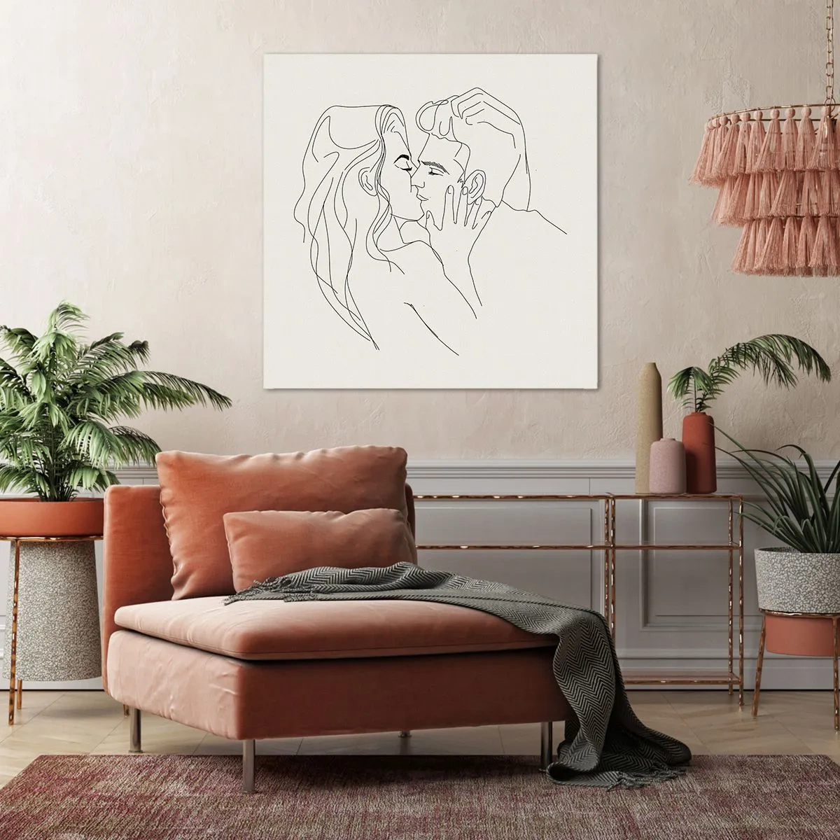 Bild auf Leinwand - Leinwandbild - Verstrickt im Gefühl - 60x60 cm