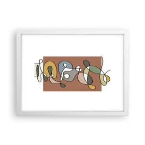 Poster in einem weißen Rahmen - Abstraktion, die ein Lächeln wert ist - 40x30 cm