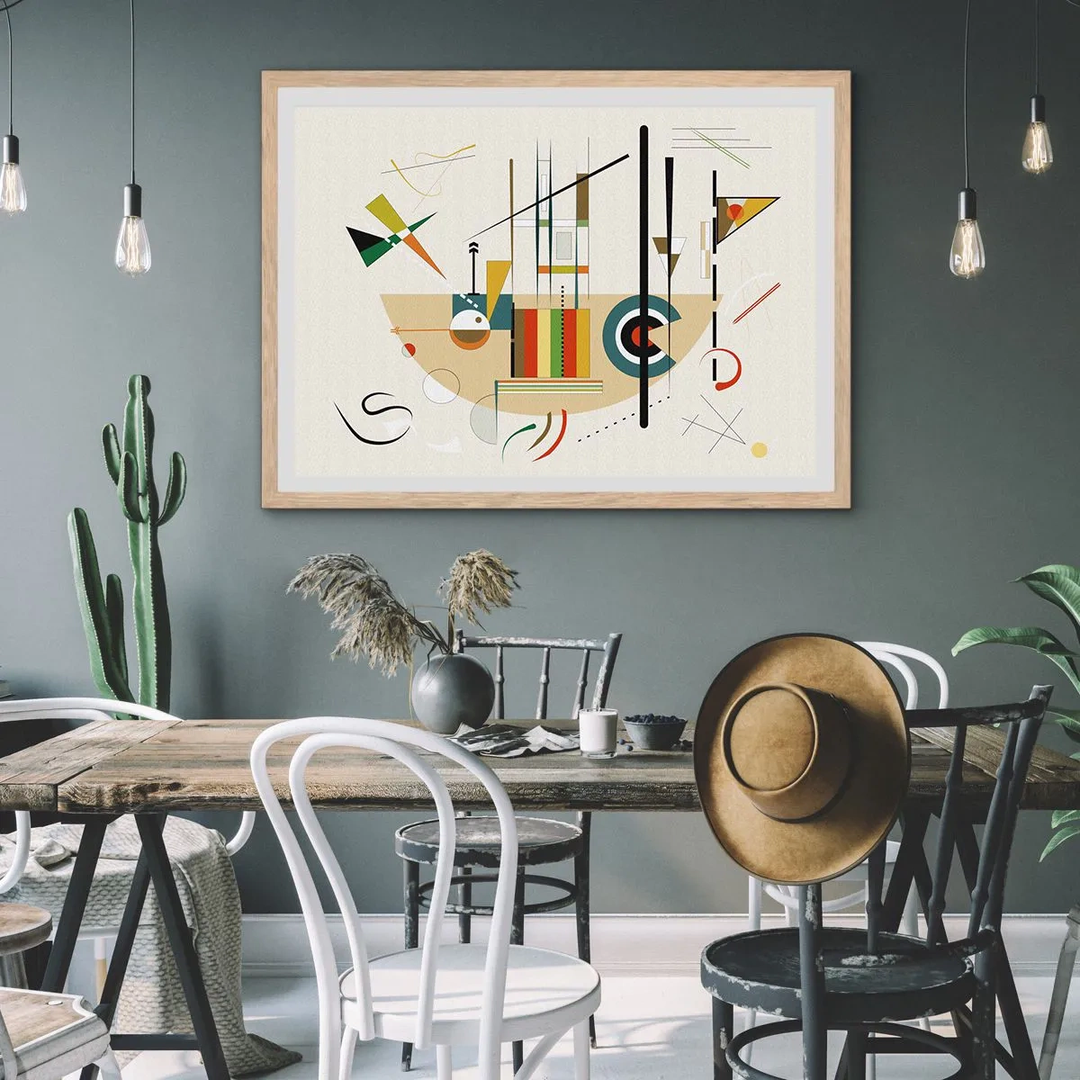 Poster in einem Rahmen aus heller Eiche - Und die Welt lacht - 70x50 cm