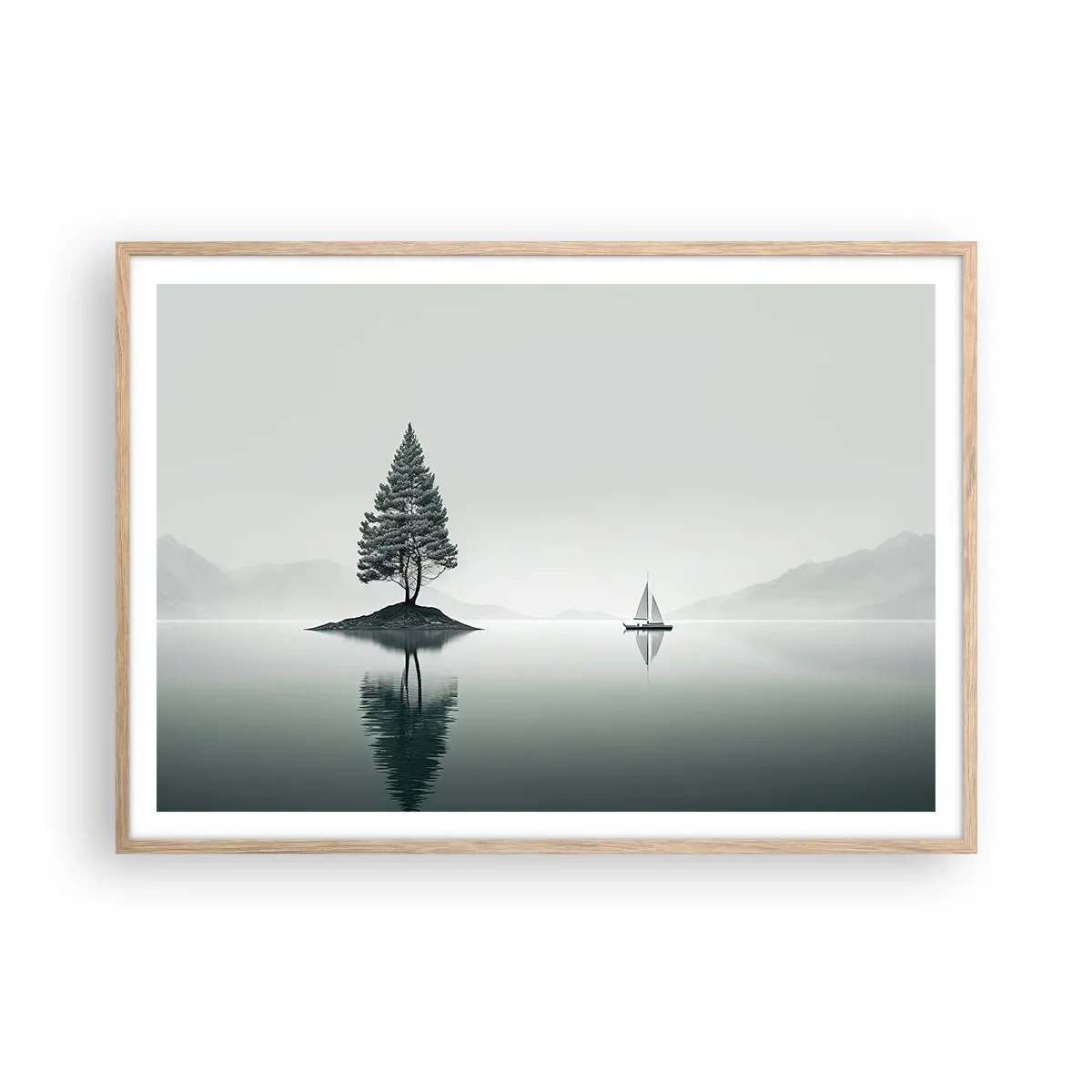 Poster in einem Rahmen aus heller Eiche - Traum - 100x70 cm