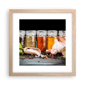 Poster in einem Rahmen aus heller Eiche - Für einen Geschmack des Lebens - 30x30 cm