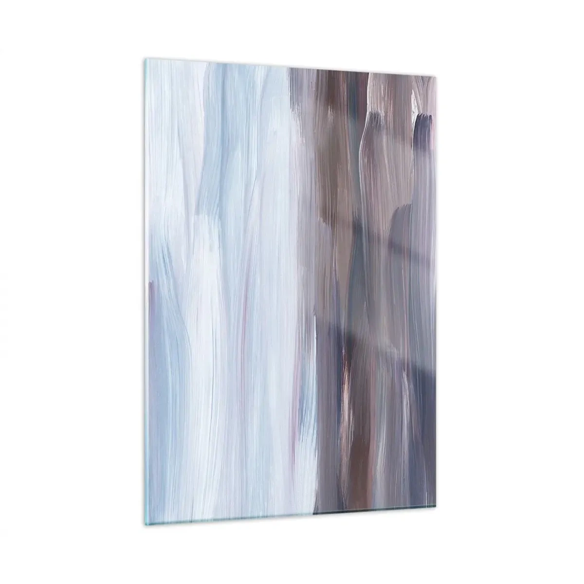 Glasbild - Bild auf glas - Horizontale Wasserstreifen in Blau- und Brauntönen im abstrakten Stil - 50x70cm - Elemente: Wasser - Moderne Wanddekoration für Wohnzimmer und Schlafzimmer ARTTOR