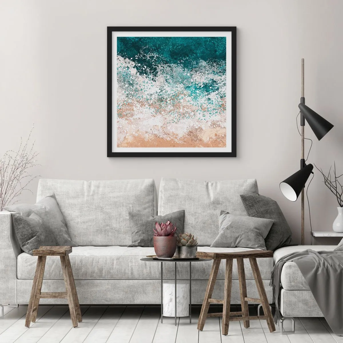 Poster in einem schwarzem Rahmen - Meeresgeschichten - 30x30 cm
