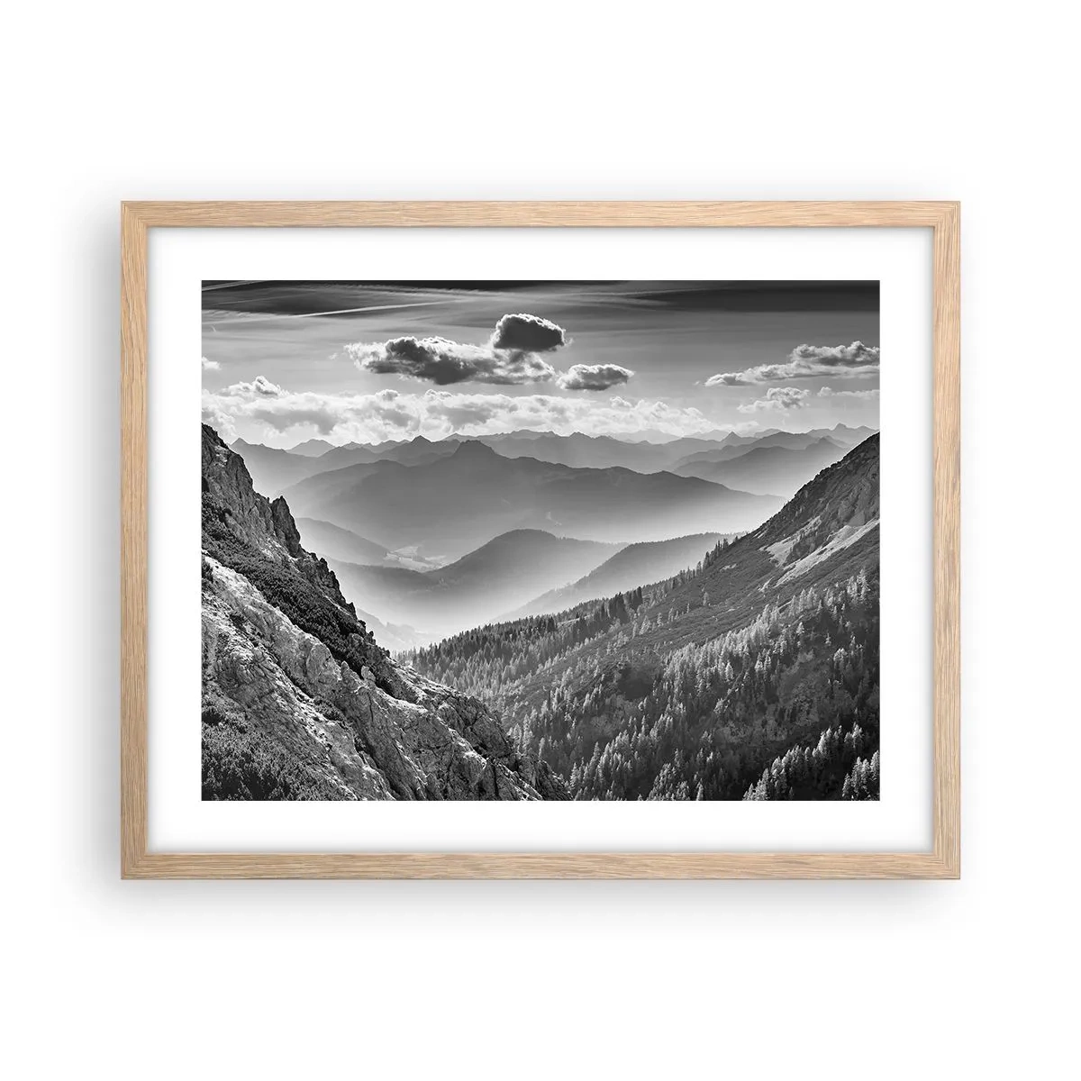 Poster in einem Rahmen aus heller Eiche - Bis zum Horizont - 50x40 cm