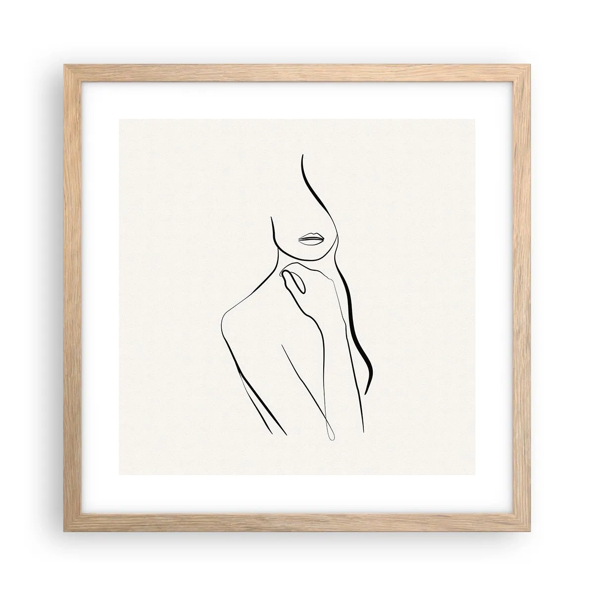Poster in einem Rahmen aus heller Eiche - Eine Welle der Melancholie - 40x40 cm