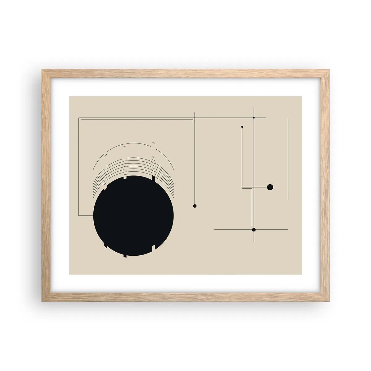 Poster in einem Rahmen aus heller Eiche - Flexible und dynamische Komposition - 50x40 cm