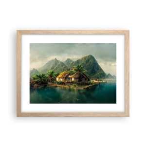 Poster in einem Rahmen aus heller Eiche - Tropisches Paradies - 40x30 cm