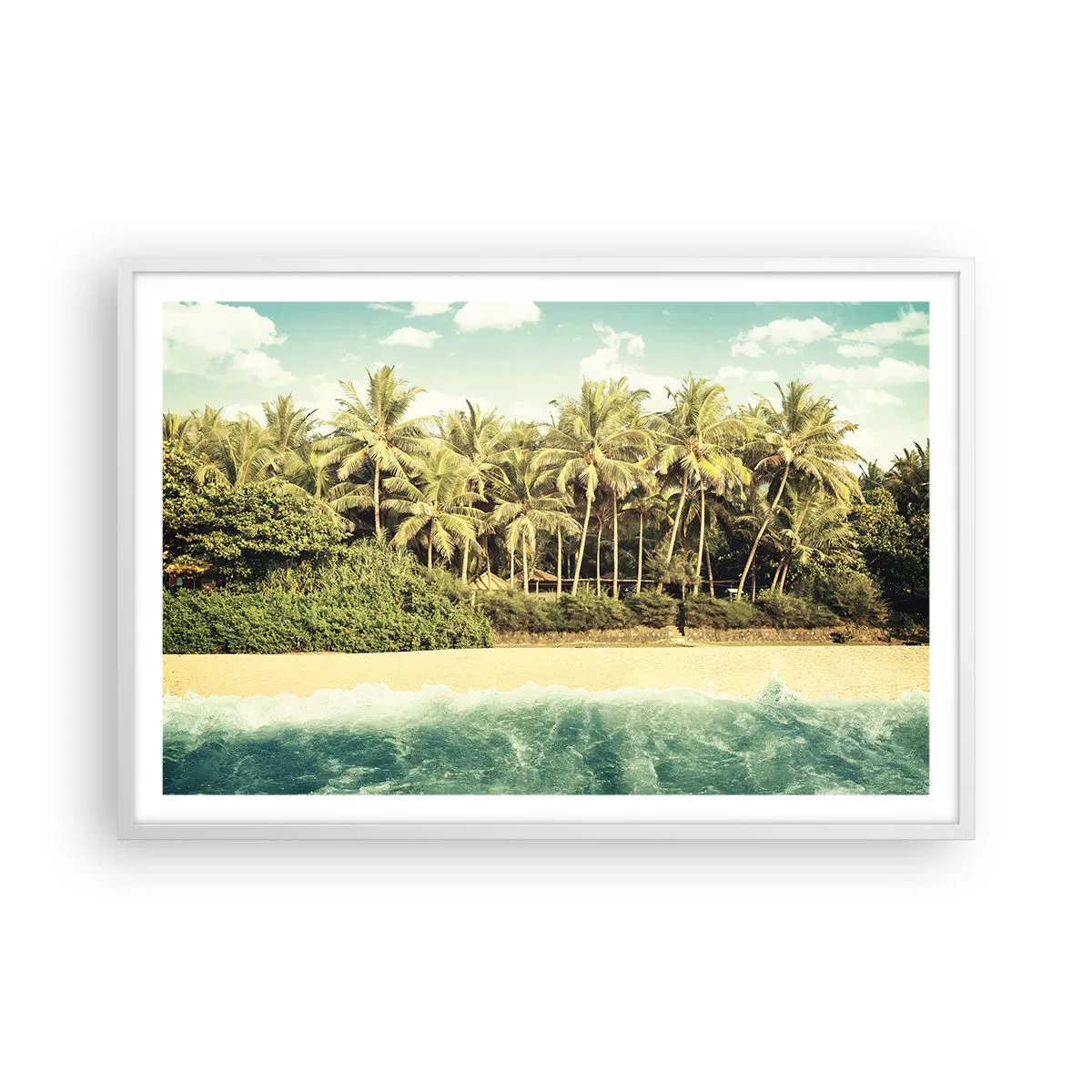 Poster in einem weißen Rahmen - Wie wäre es hier? - 91x61 cm