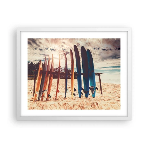 Poster in einem weißen Rahmen - Gute Nacht bis morgen - 50x40 cm