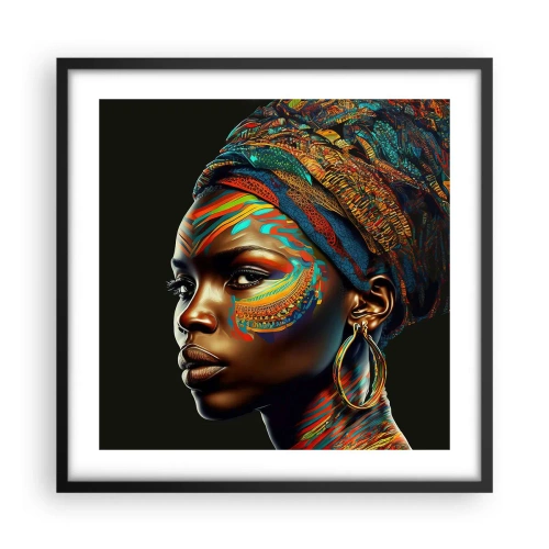 Poster in einem schwarzem Rahmen - Afrikanische Königin - 50x50 cm