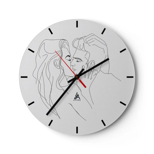 Wanduhr - Glasuhr - Dieselbe Linie - 40x40 cm