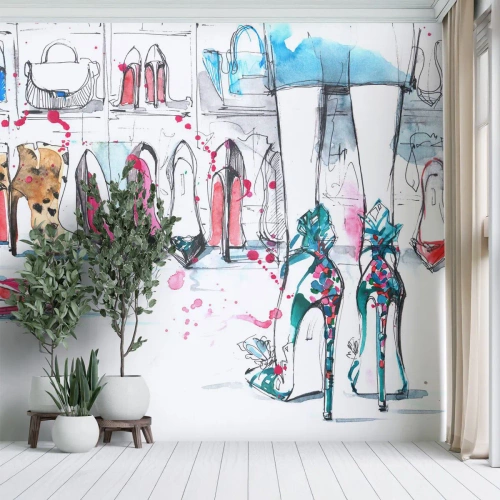 Fototapete Standard Eco - Sesam, mach auf - Damengarderobe, Mode, Tasche - 250x175 cm