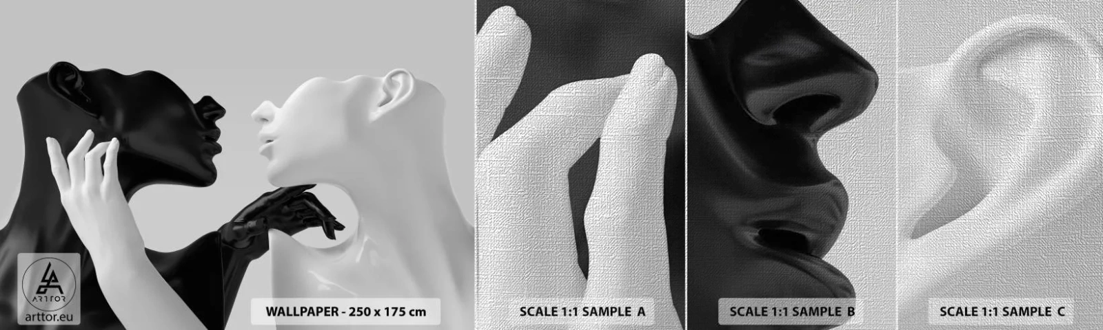 Fototapeten Muster Premium Canvas - Anziehung - Begierde - Abstraktion, Mannequin, Statue - 100x30 cm