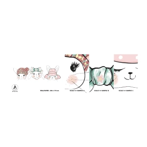 Fototapeten Muster Selbstklebend Deluxe Sticker - Nachdenklich, traurig, zufrieden - Für Kinder, Grafik, Illustration - 100x30 cm