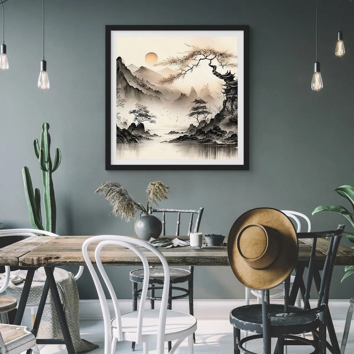 Poster in einem schwarzem Rahmen - Einzigartiger Charme des Orients - 60x60 cm