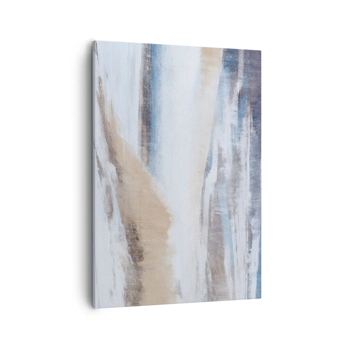 Bild auf Leinwand - Leinwandbild - Abstrakte Winterlandschaft in Weiß- und Blautönen - 50x70cm - Winterkomposition - Moderne Wanddekoration für Wohnzimmer und Schlafzimmer ARTTOR