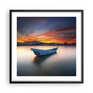 Poster in einem schwarzem Rahmen - Eine gute Nacht kommt - 50x50 cm