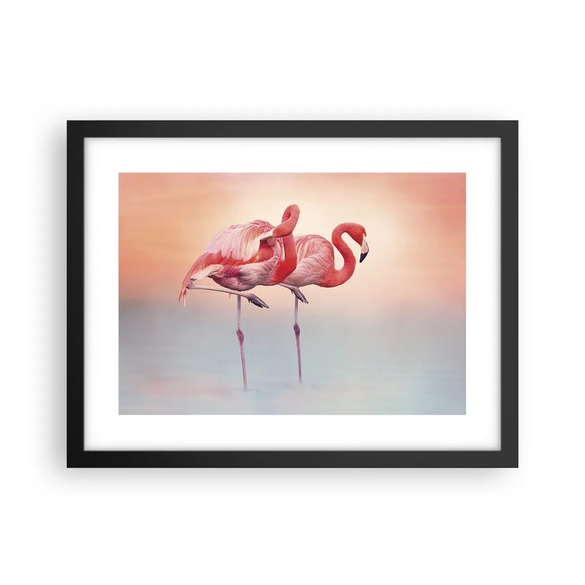 Poster in einem schwarzem Rahmen - Die Farbe der untergehenden Sonne - 40x30 cm