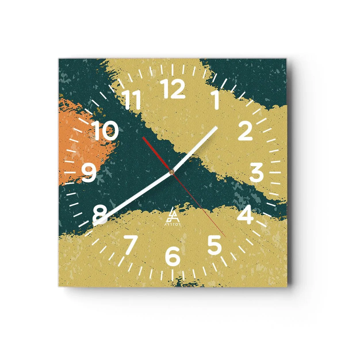 Wanduhr - Glasuhr - Abstraktion – langsame Bewegung - 30x30 cm