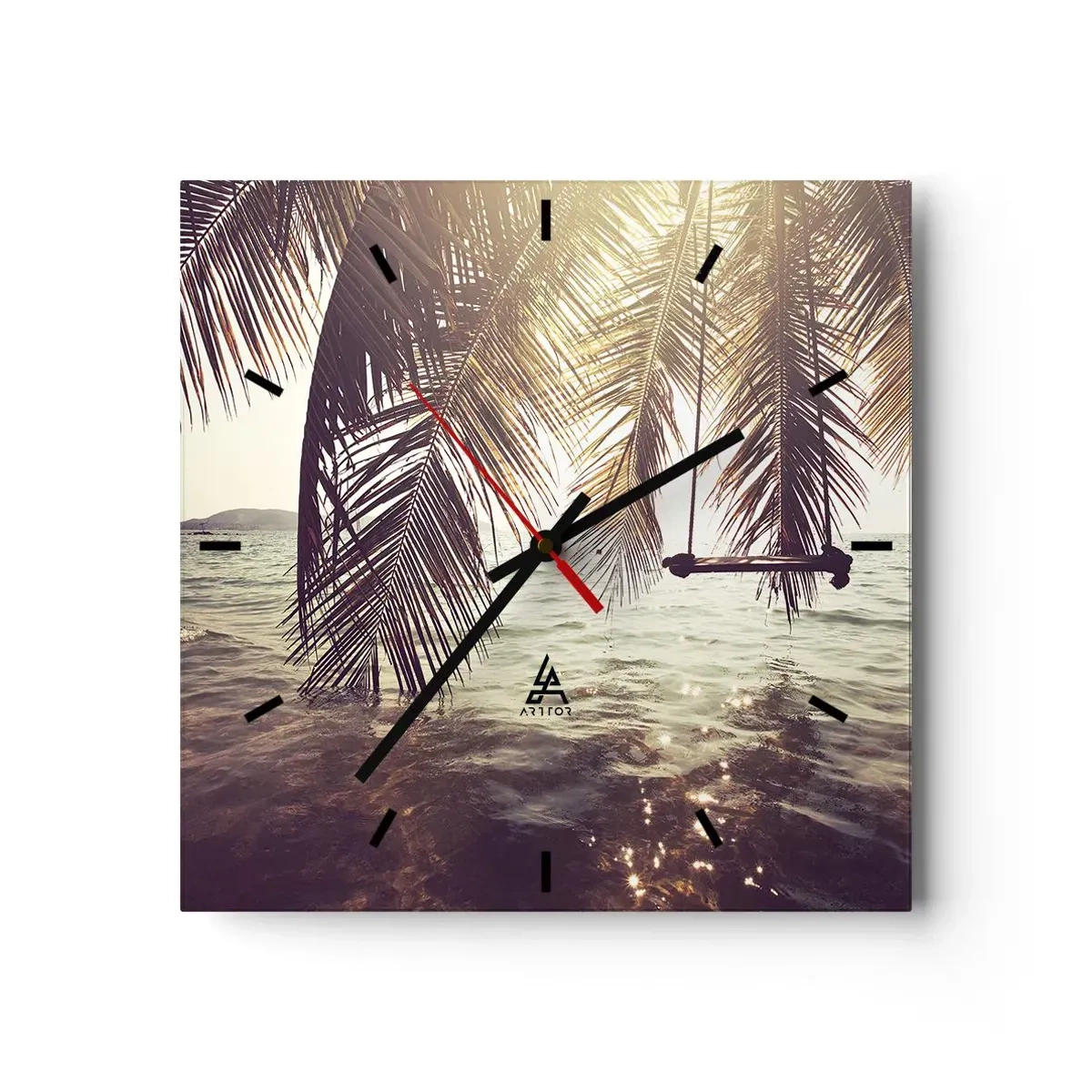 Wanduhr - Glasuhr - Sie können nach Belieben in den Wolken schwingen - 40x40 cm