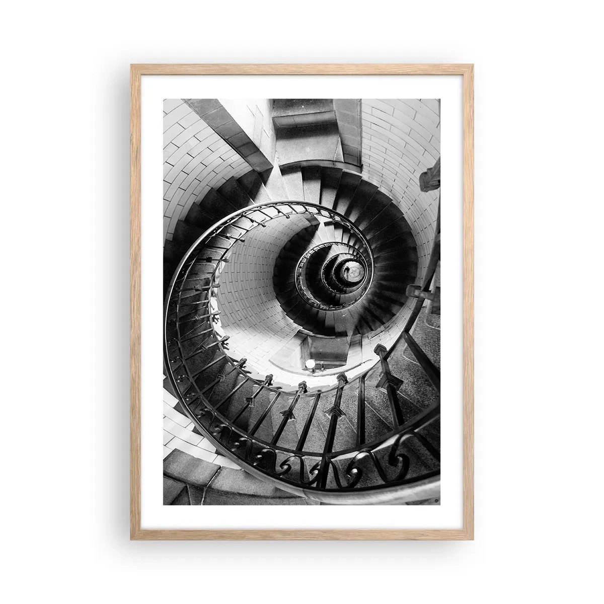 Poster in einem Rahmen aus heller Eiche - Höher und höher - 50x70 cm