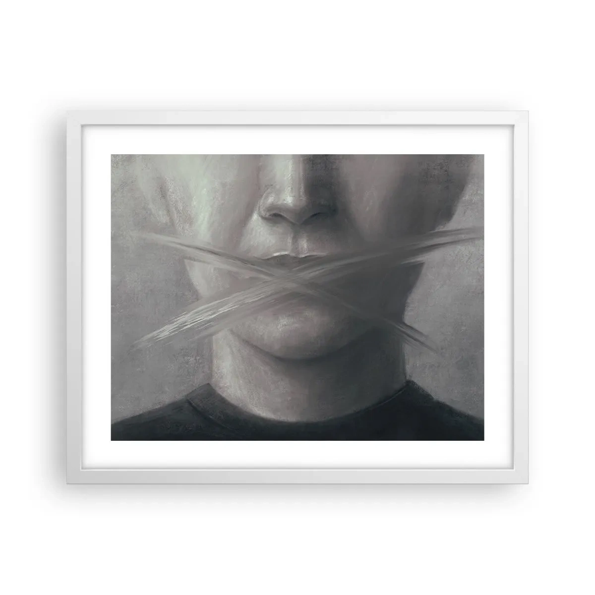 Poster in einem weißen Rahmen - Ohne ein Wort - 50x40 cm