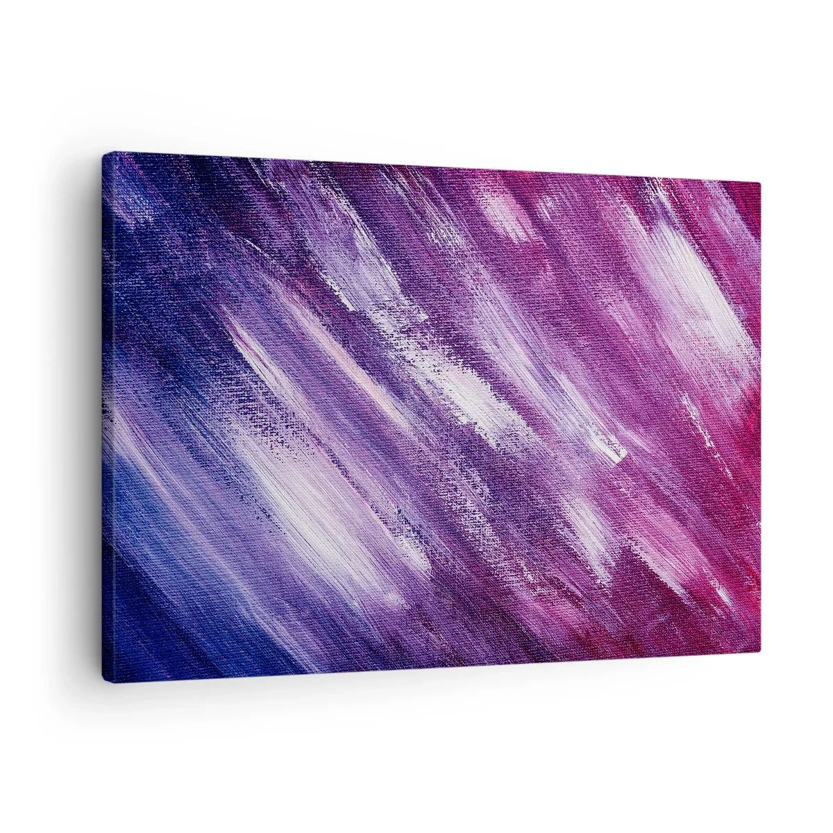 Bild auf Leinwand - Leinwandbild - Abstrakte Pinselstriche in Lila- und Rosatönen - 70x50cm - Wenn der sonnige Wind weht - Moderne Wanddekoration für Wohnzimmer und Schlafzimmer ARTTOR
