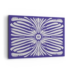 Bild auf Leinwand - Leinwandbild - Ethno-Muster in Lila- und Weißtönen - 100x70cm - Ethnische Inspirationen - Moderne Wanddekoration für Wohnzimmer und Schlafzimmer ARTTOR