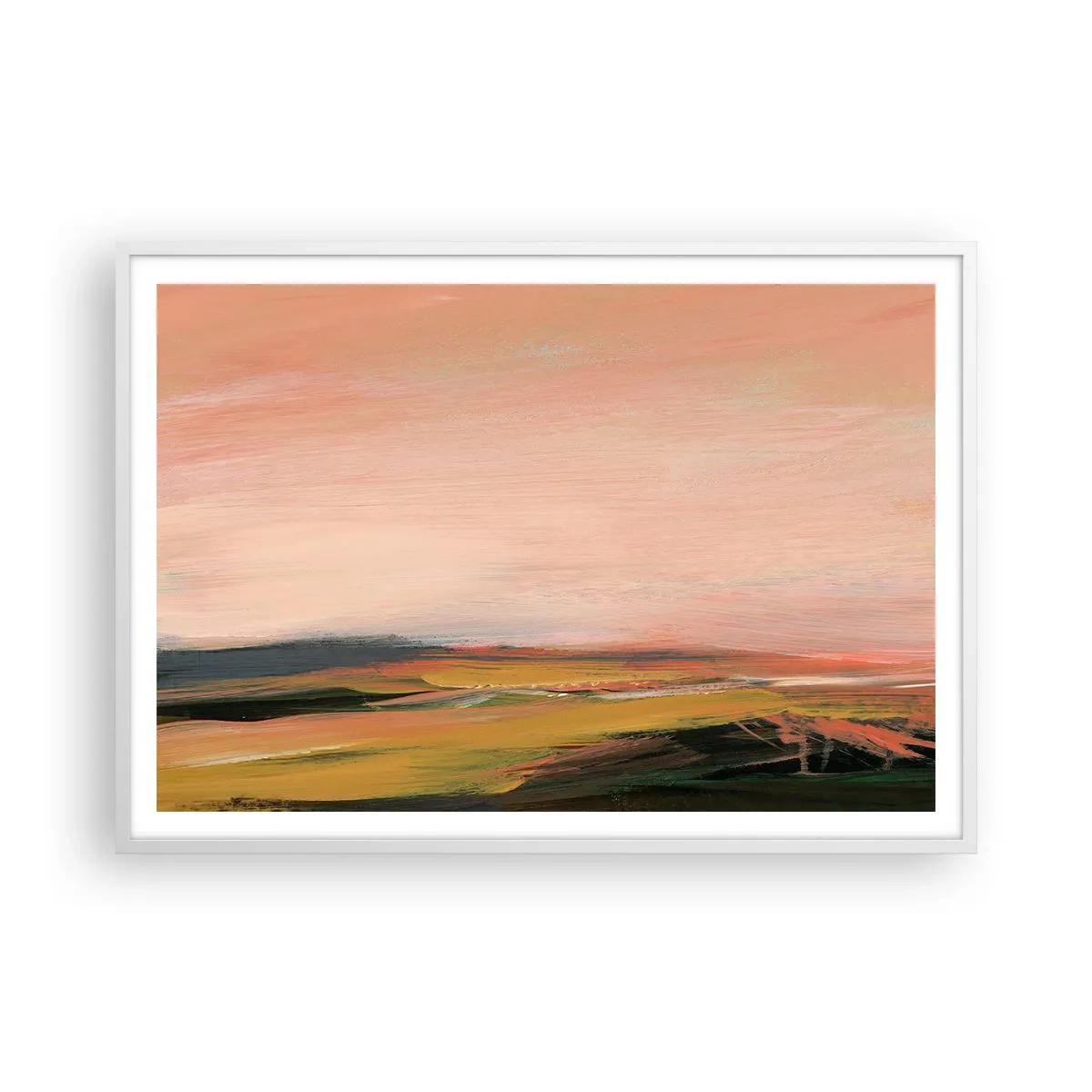 Poster in einem weißen Rahmen - In Rosatönen - 100x70 cm