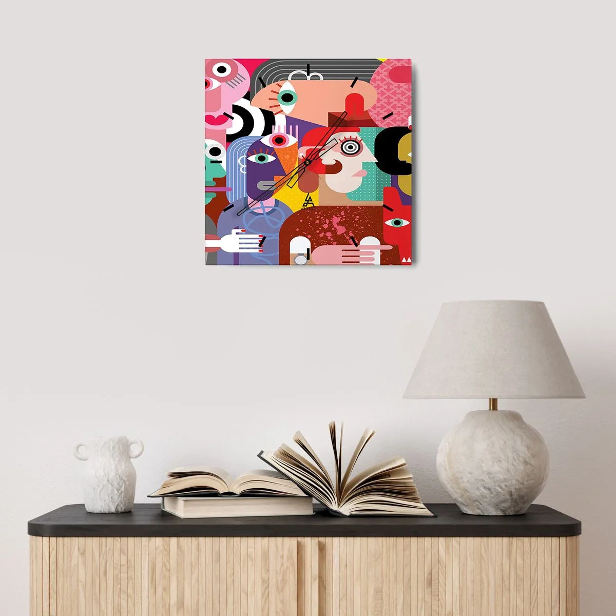 Wanduhr - Glasuhr - Wir sind von Herrn Picasso - 30x30 cm