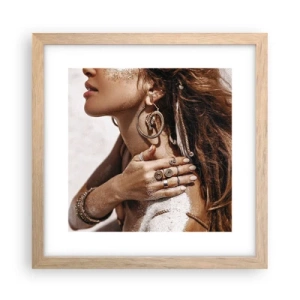 Poster in einem Rahmen aus heller Eiche - Königin des wilden Strandes - 30x30 cm