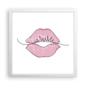 Poster in einem weißen Rahmen - Bereit zum Küssen? - 40x40 cm