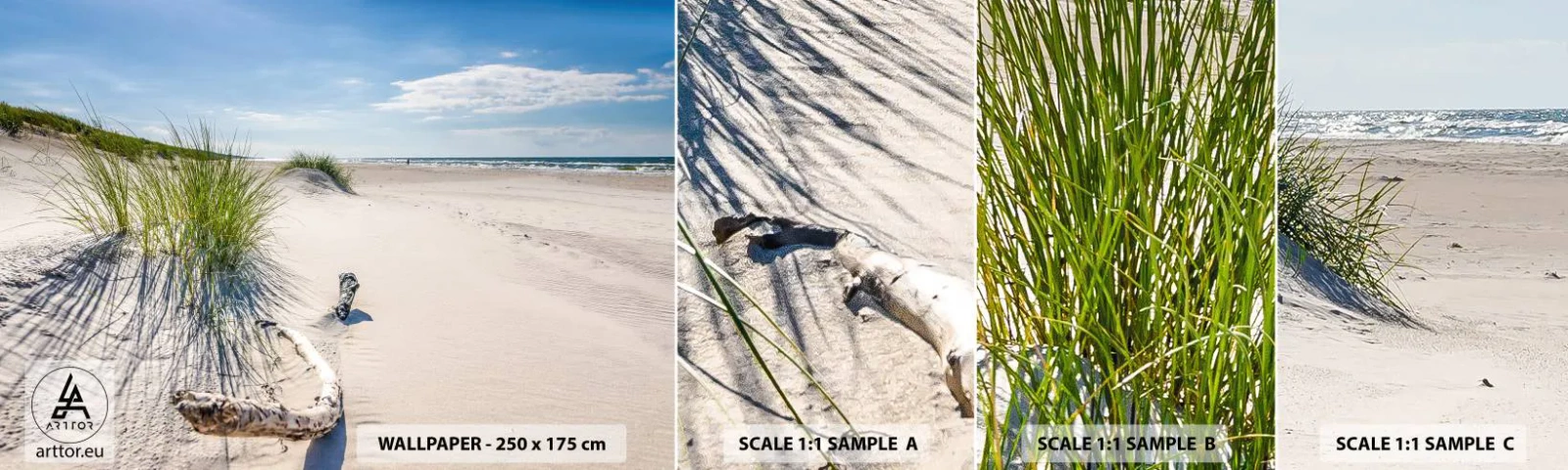 Fototapeten Muster Selbstklebend Deluxe Sticker - Der schönste Strand? Ostsee-Strand - Meer, Strand, Düne - 100x30 cm