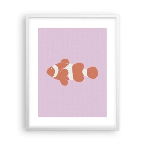 Poster in einem weißen Rahmen - In Koralle an Gesicht und Schwanz - 40x50 cm