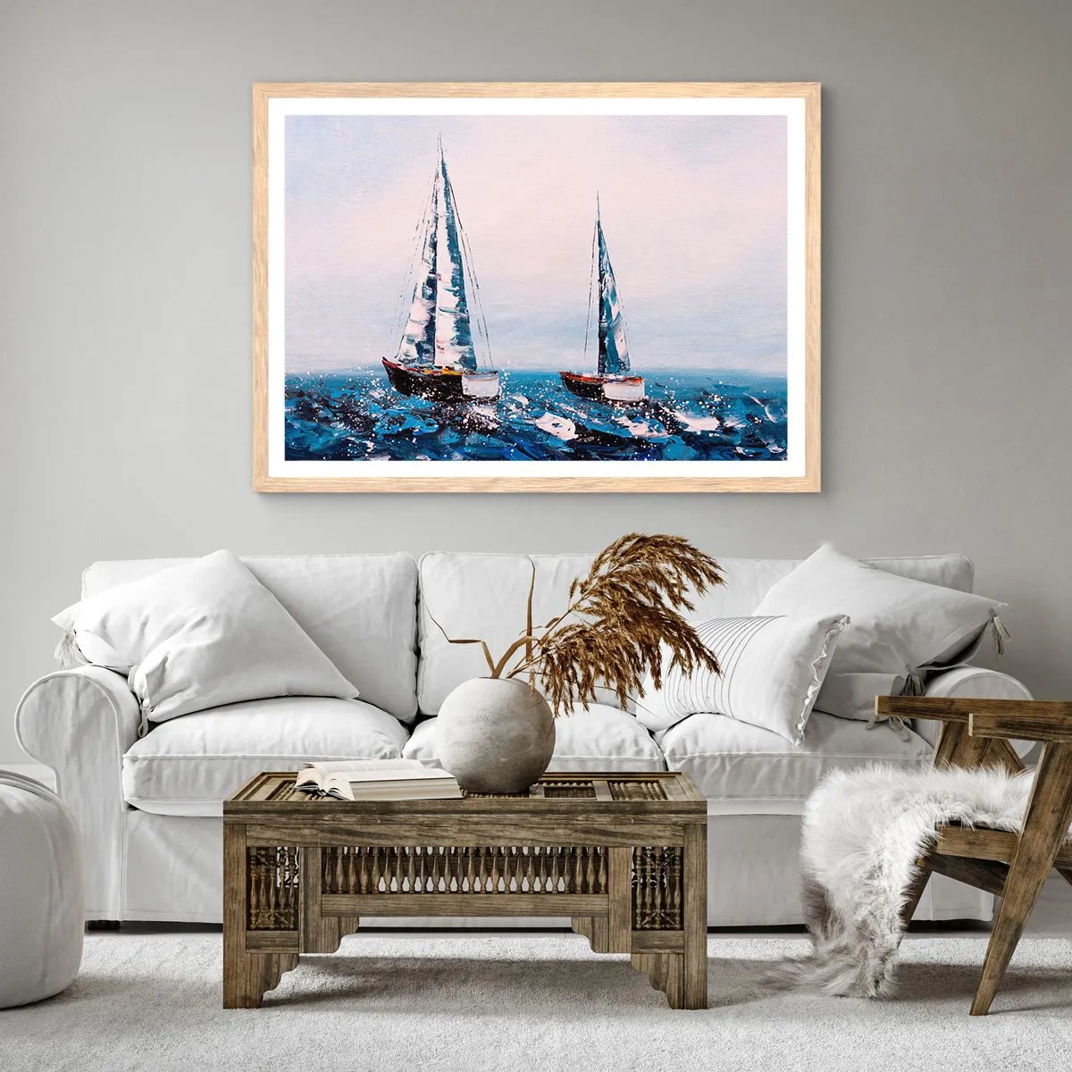 Poster in einem Rahmen aus heller Eiche - Bruderschaft des Windes - 40x30 cm