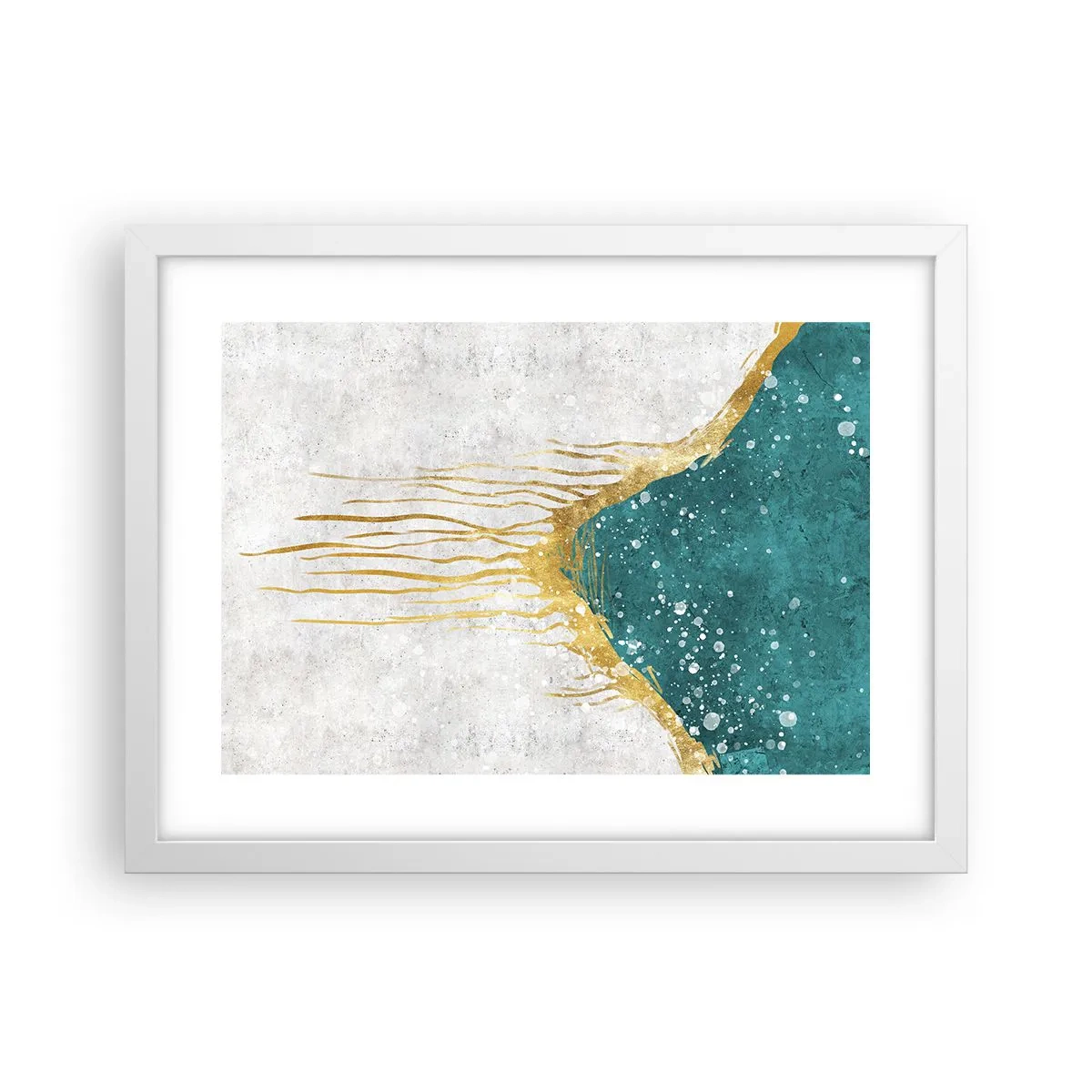 Poster in einem weißen Rahmen - Goldene Flut - 40x30 cm