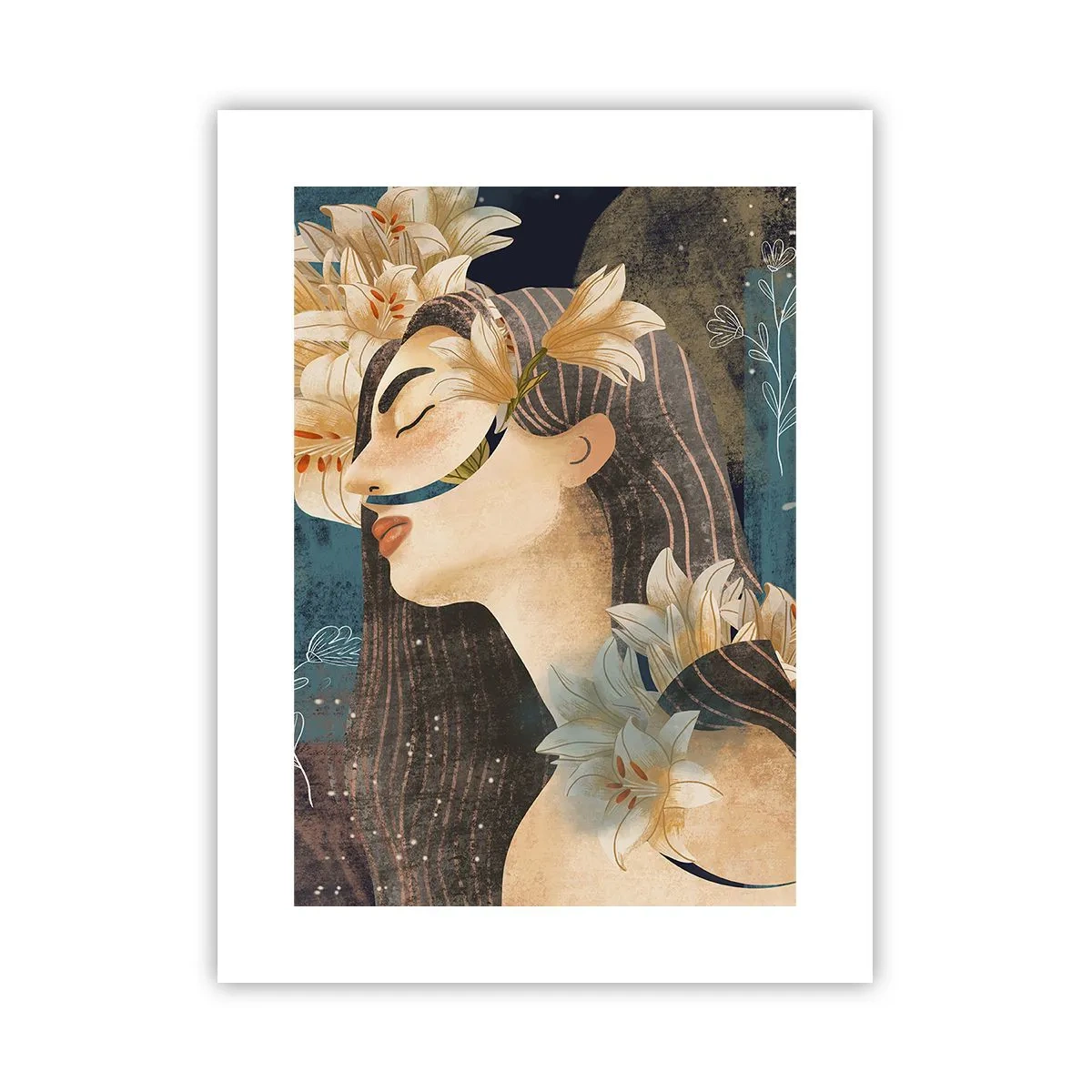 Poster - Ein Märchen über eine Prinzessin mit Lilien - 30x40 cm