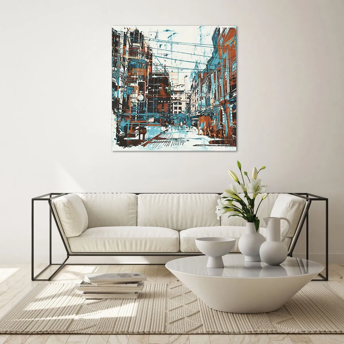 Glasbild - Bild auf glas - Ein abgenutzter Stadtwanderweg - 70x70 cm