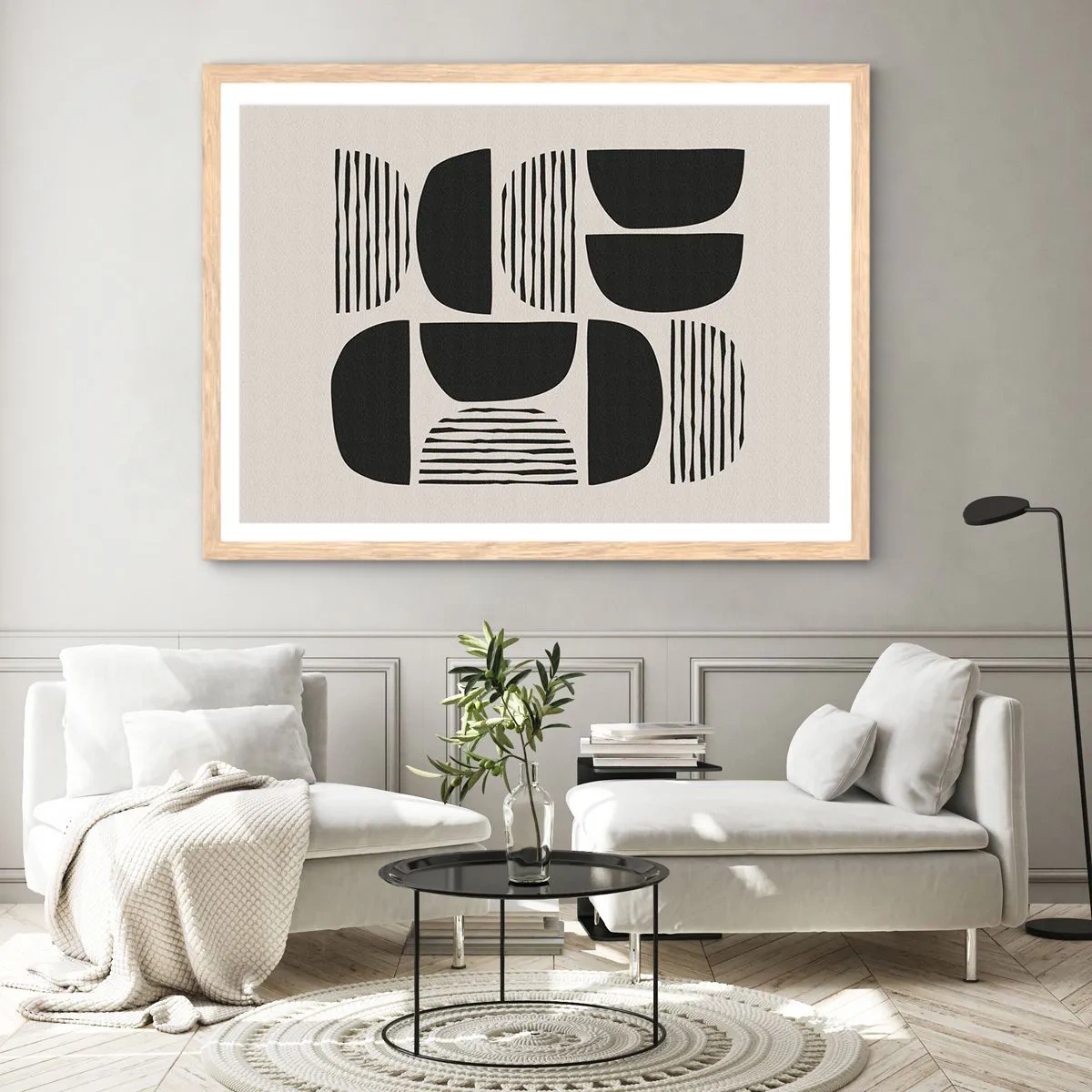 Poster in einem Rahmen aus heller Eiche - Halbherzige Deals - 91x61 cm