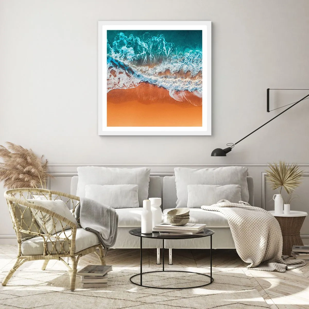 Poster in einem weißen Rahmen - Immer Hand in Hand - 60x60 cm