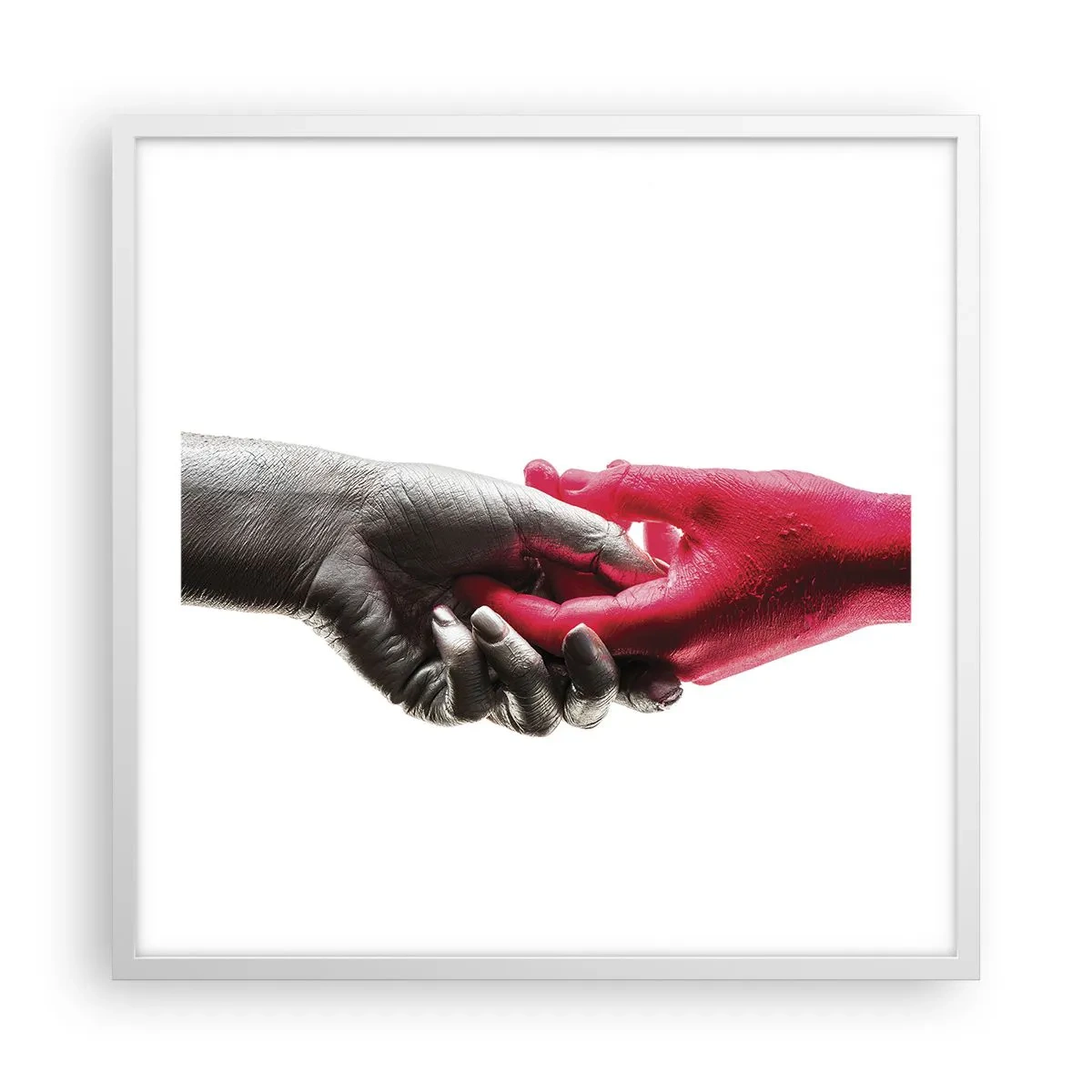 Poster in einem weißen Rahmen - Gemeinsam, obwohl anders - 60x60 cm