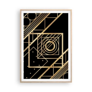 Poster in einem Rahmen aus heller Eiche - Goldene Geometrie - 70x100 cm