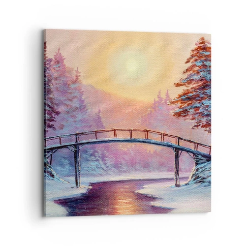Bild auf Leinwand - Leinwandbild - Vier Jahreszeiten - Winter - 70x70 cm