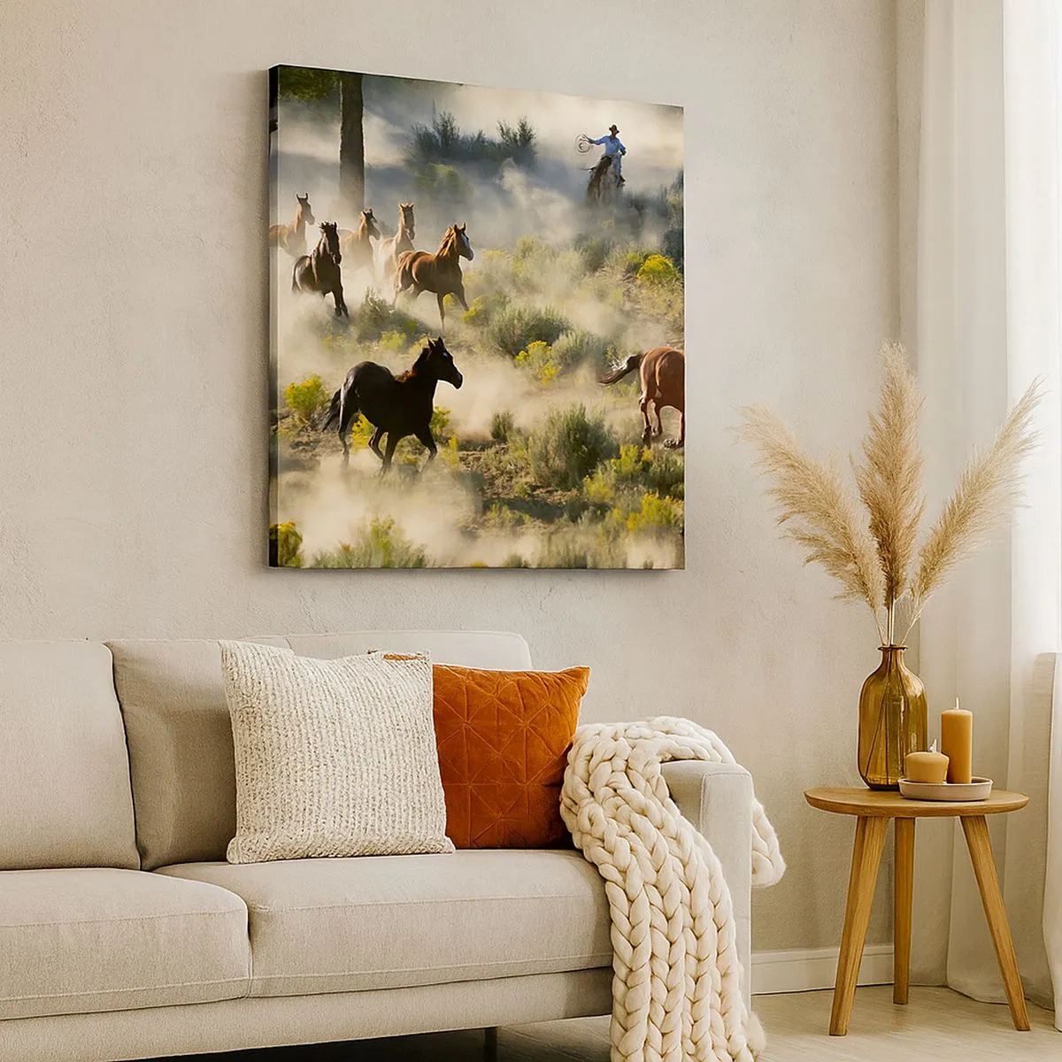 Bild auf Leinwand - Leinwandbild - Rivalität – Freiheit oder männliche Stärke? - 30x30 cm