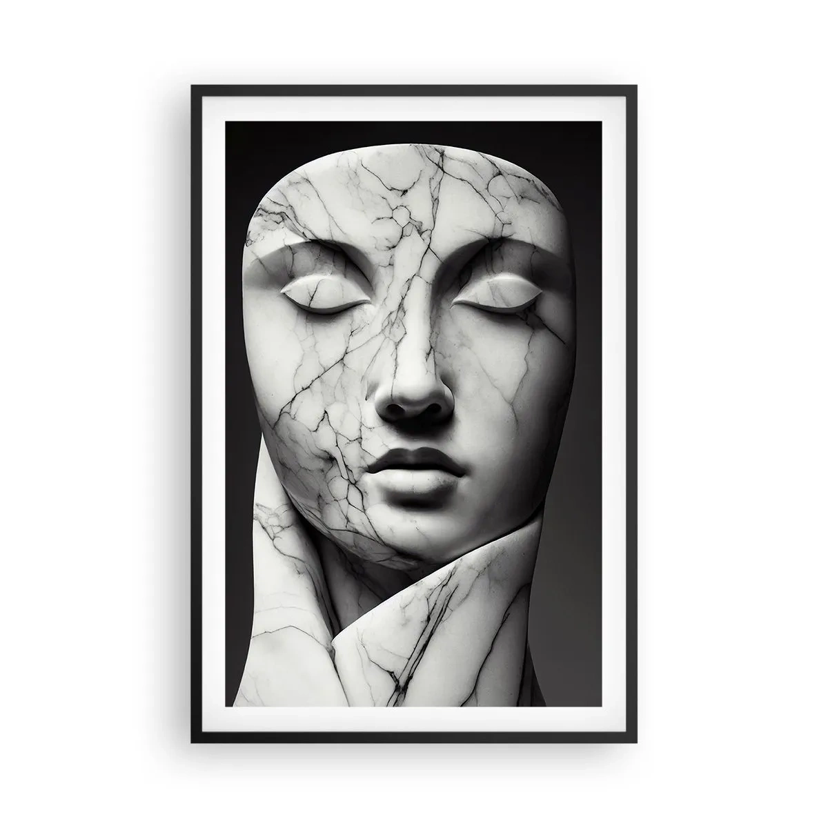 Poster in einem schwarzem Rahmen - Marmorformen - 61x91 cm