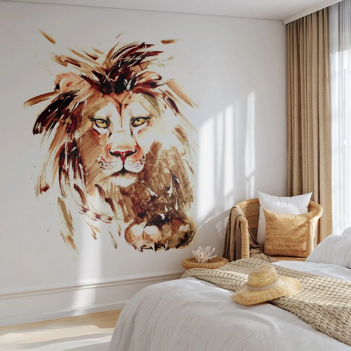 Fototapete Standard Eco - Stärke und Würde - Tiere, Löwe, Abstraktion - 200x140 cm