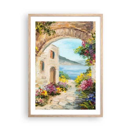 Poster in einem Rahmen aus heller Eiche - Charme einer Küstenprovinz - 50x70 cm